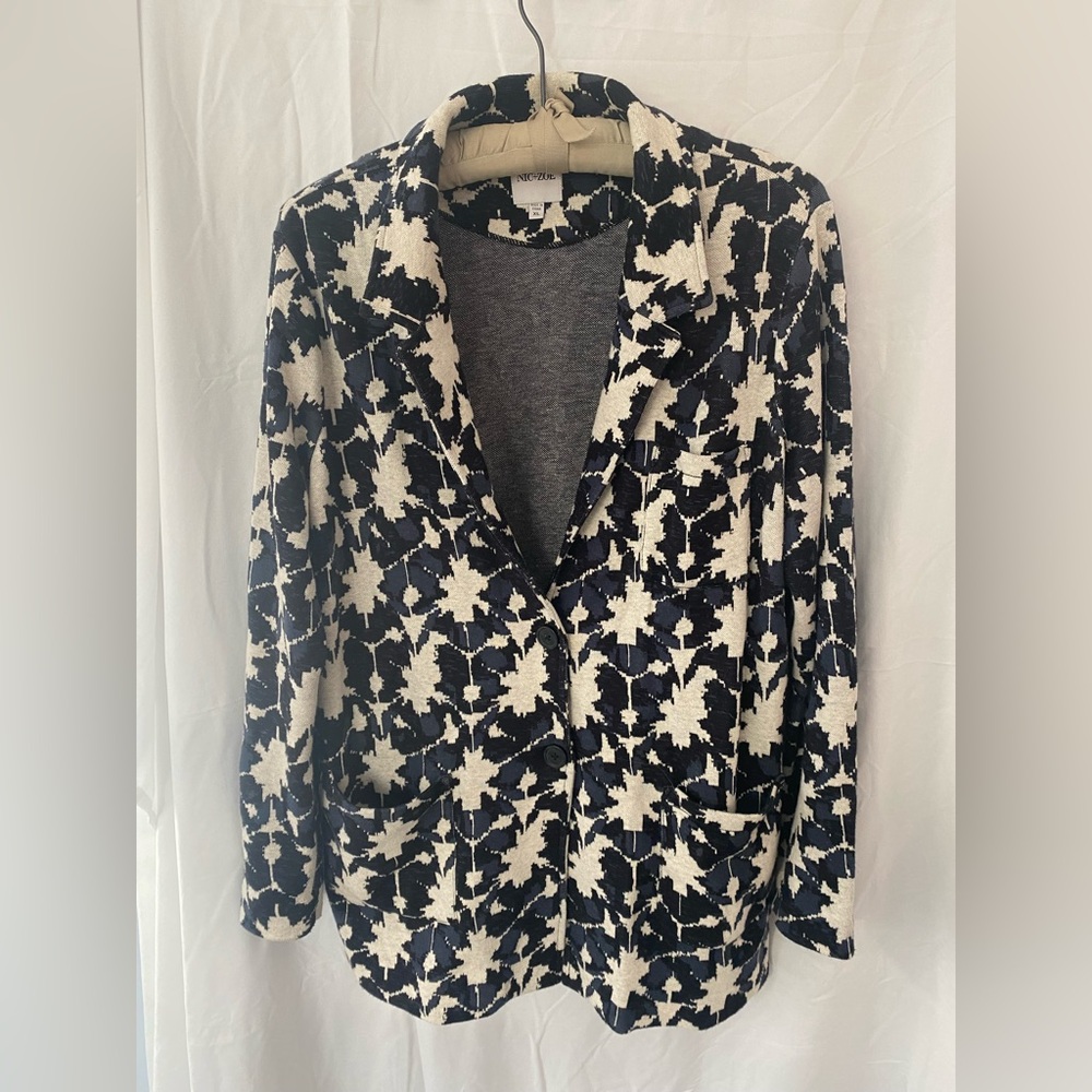 Nic & Zoe Mosaic Mix Knit Blazer